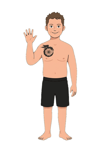 Illustrated Connor waving
