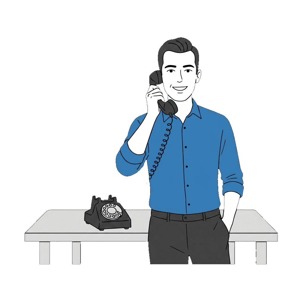 Kai answering a customer call